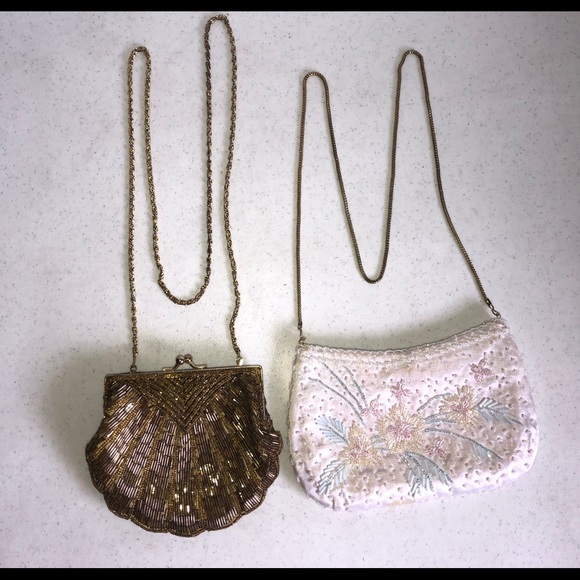 La Regale Beaded Purse Bag Set Of 2 - Picture 1 of 11